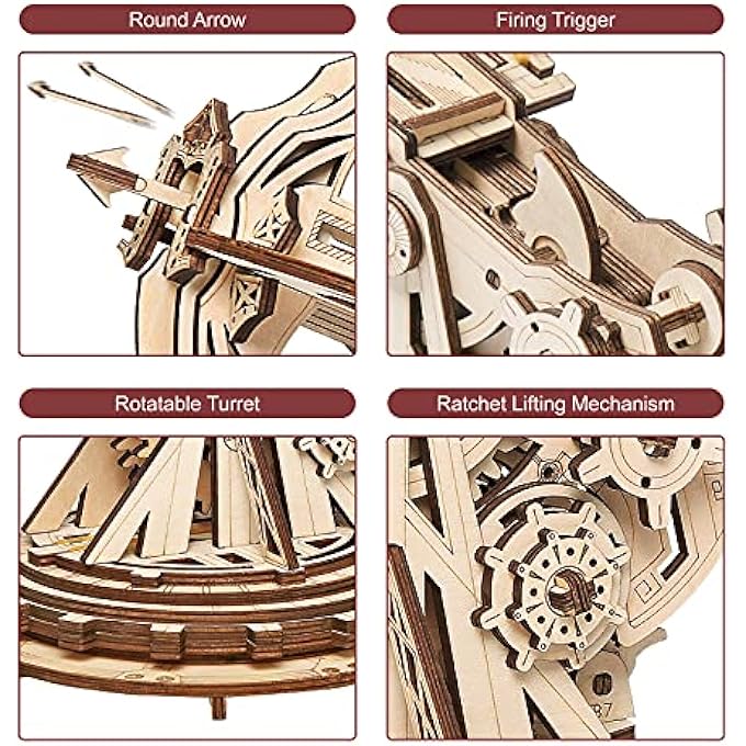 3D WOODEN PUZZLE FOR ADULTS CHILDREN OVER 14 YEARS WOODEN MODEL MAKING GIFTS 142 PIECES MEDIEVAL SIEGE TOY MEDIEVAL SIEGE TOY - Image 4